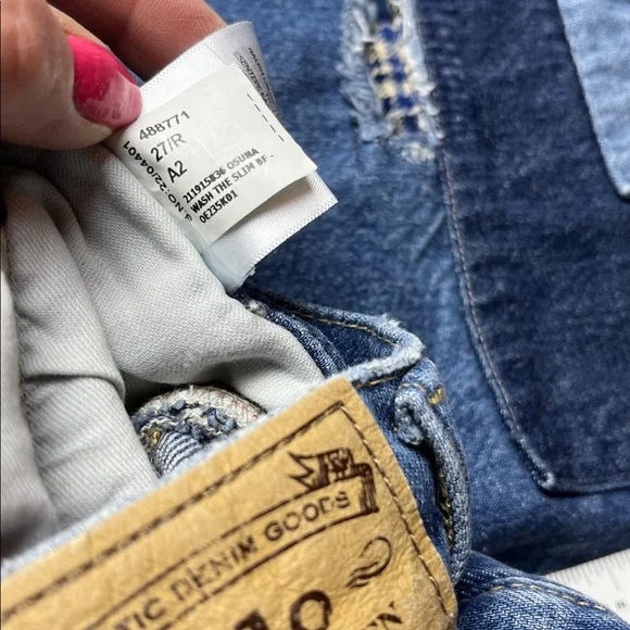 Polo Ralph Lauren Slim Tapered Boyfriend Patchwork Jeans - Picture 7 of 16